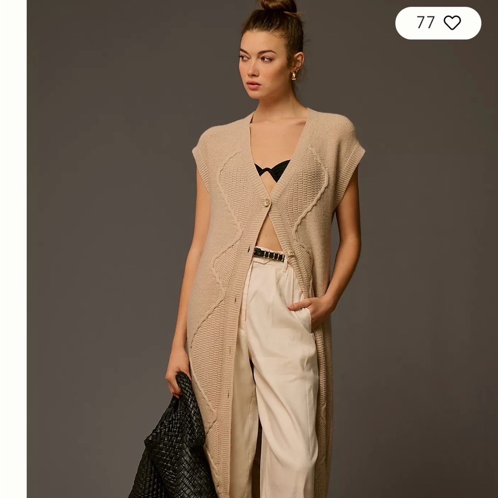 Anthropologie Pilcro Beige Knit Duster